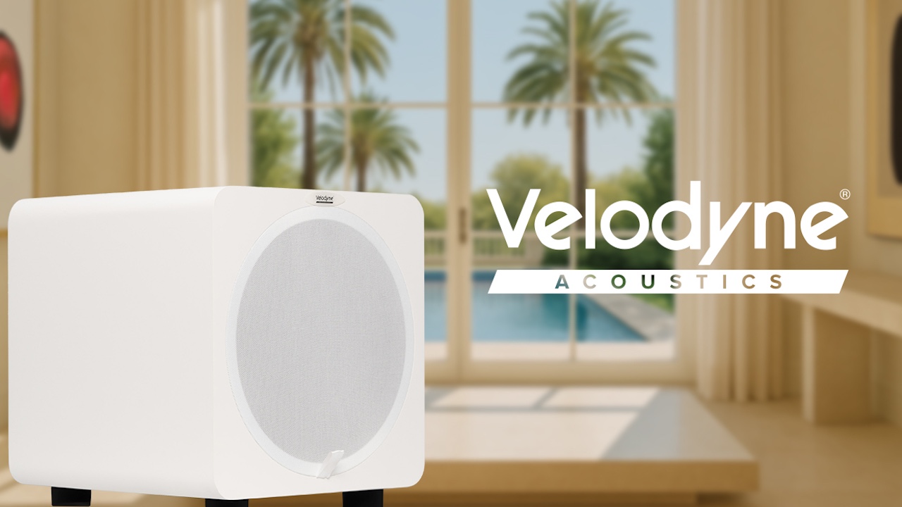 Velodyne Acoustics subwoofers in white combine design and precise bass